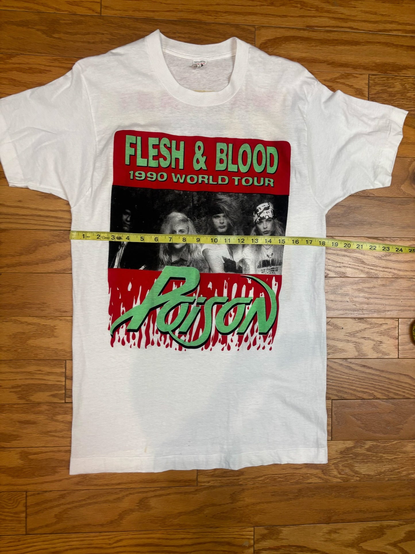 POISON FLESH + BLOOD 1991 VINTAGE DEADSTOCK WORLD TOUR TEE