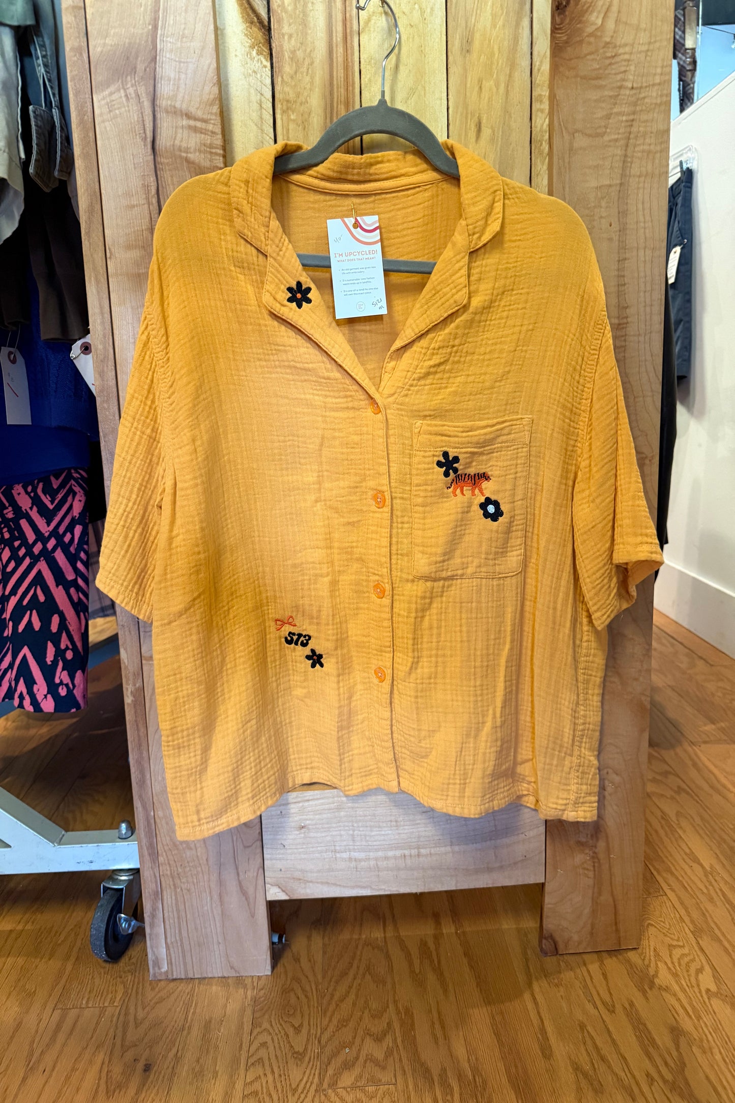 TOLD YA SEW BENGALS ORANGE SHORT-SLEEVES BLOUSE