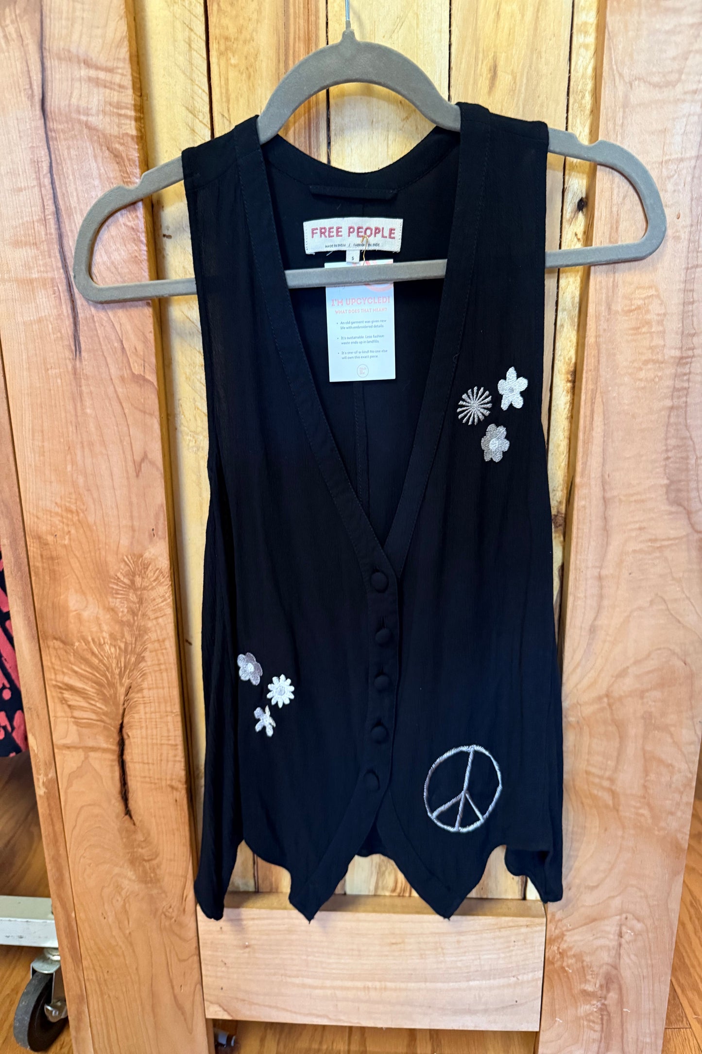 TOLD YA SEW FREE PEOPLE UPCYCLED - PEACE SIGN SLEEVELESS TOP