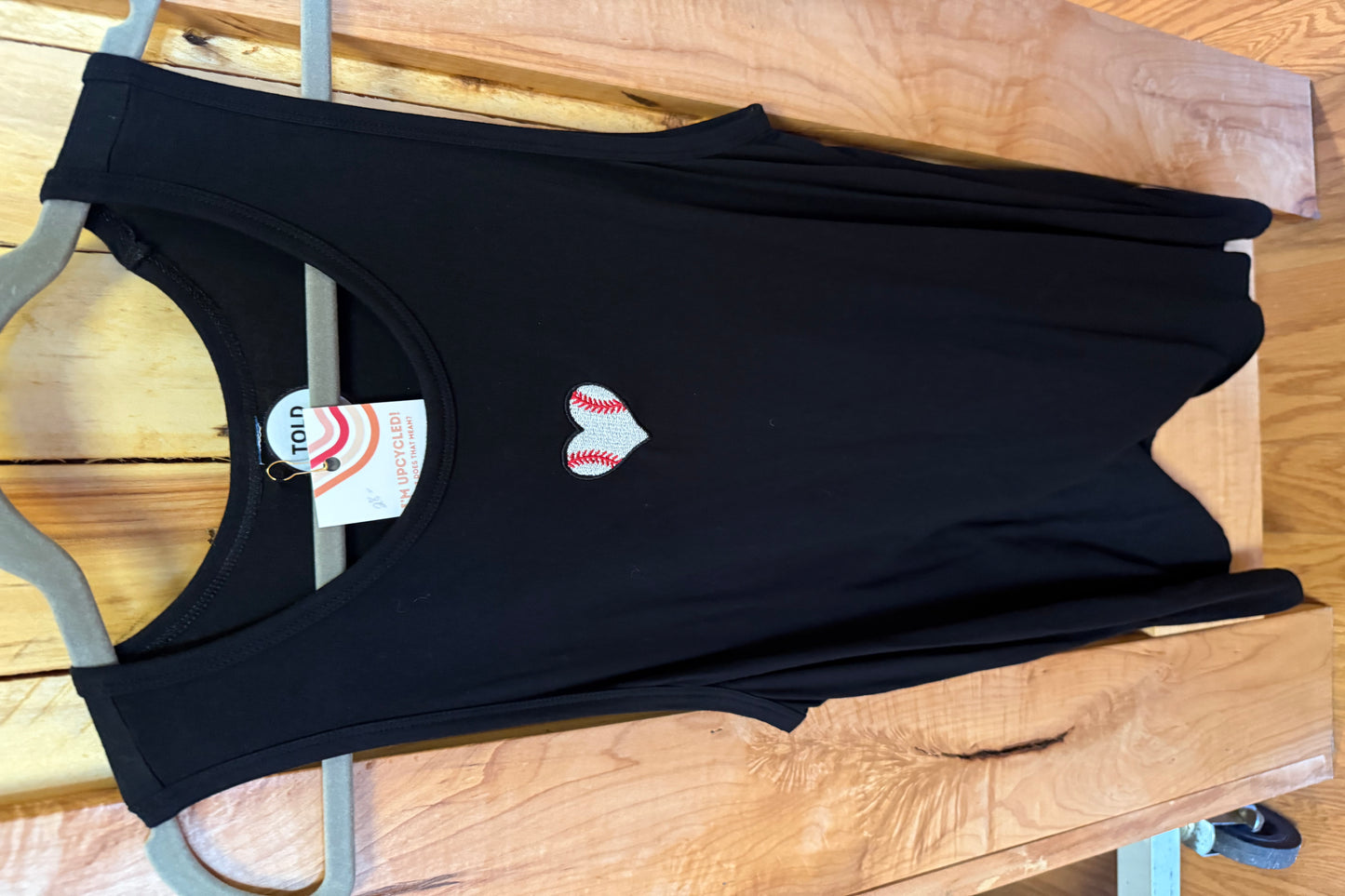 TOLD YA SEW BASEBALL HEART TANK TOP