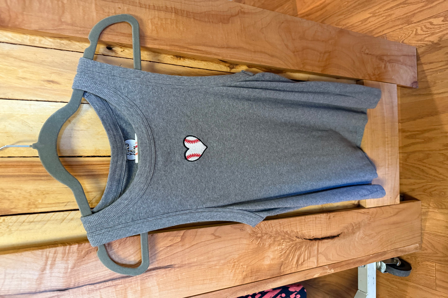 TOLD YA SEW BASEBALL HEART TANK TOP