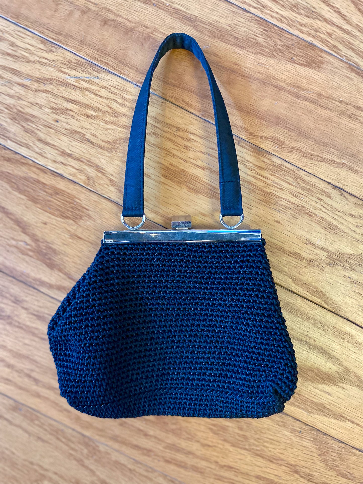 THE SAK MINI BLACK CROCHET PURSE