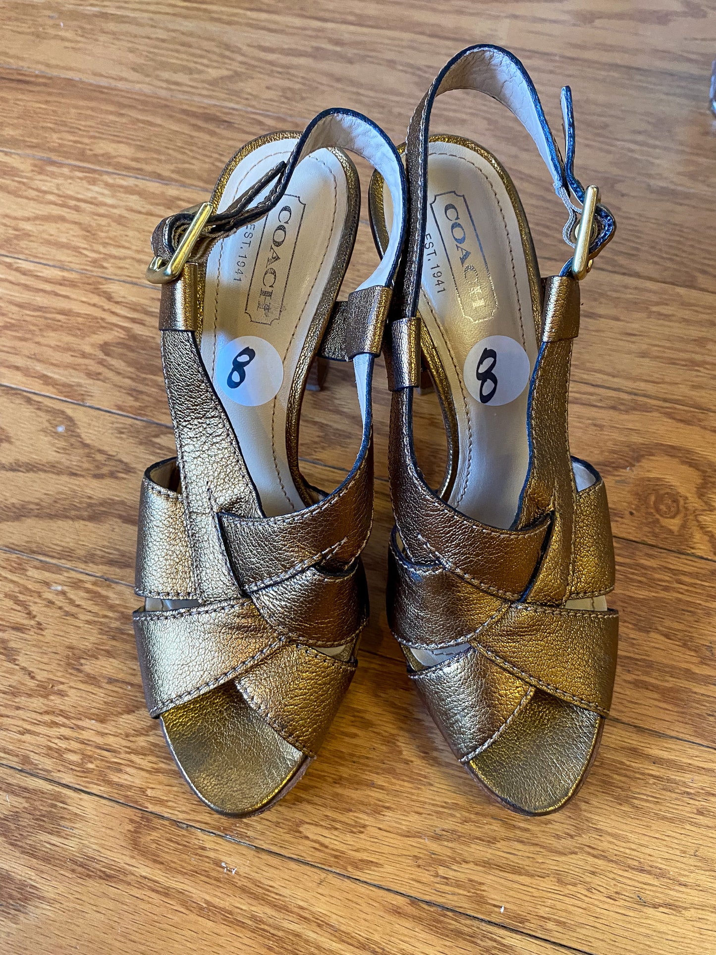 COACH 90s/00s GOLD STRAPPY PLATFORMS