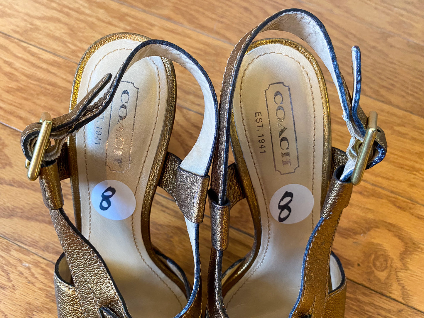 COACH 90s/00s GOLD STRAPPY PLATFORMS