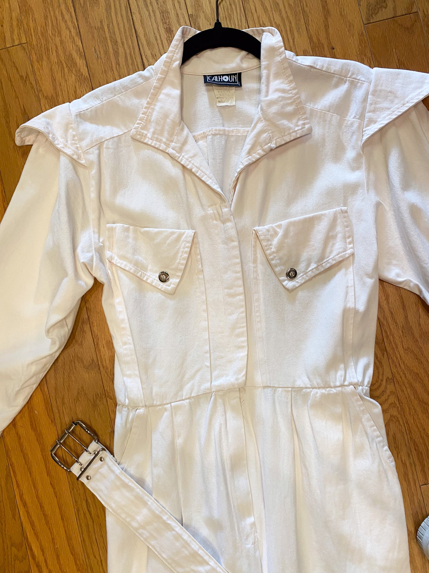 VTG 80's LT PINK JUMPSUIT WITH BELT