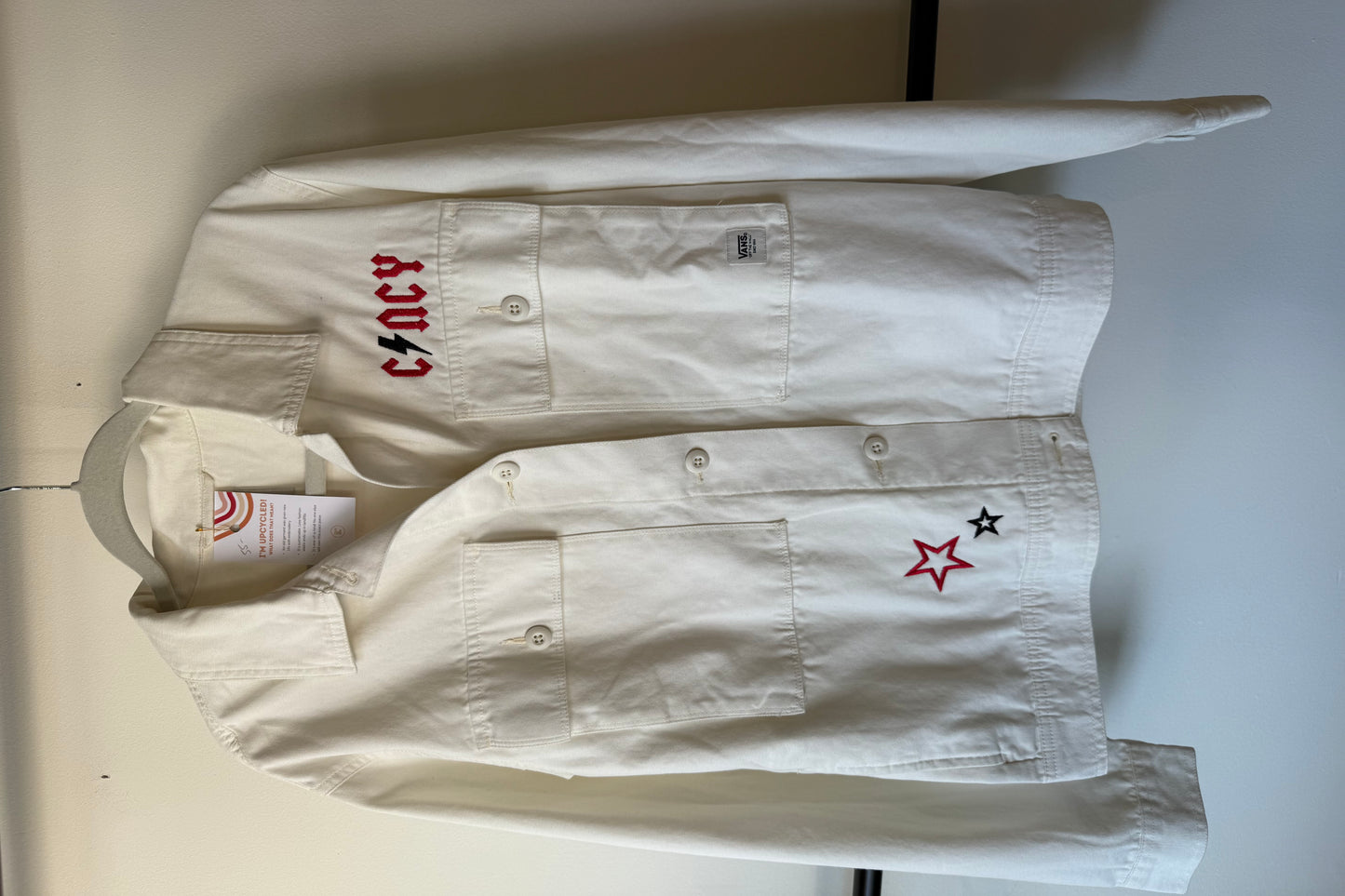 TOLD YA SEW CINCY REDS VANS WHITE JACKET