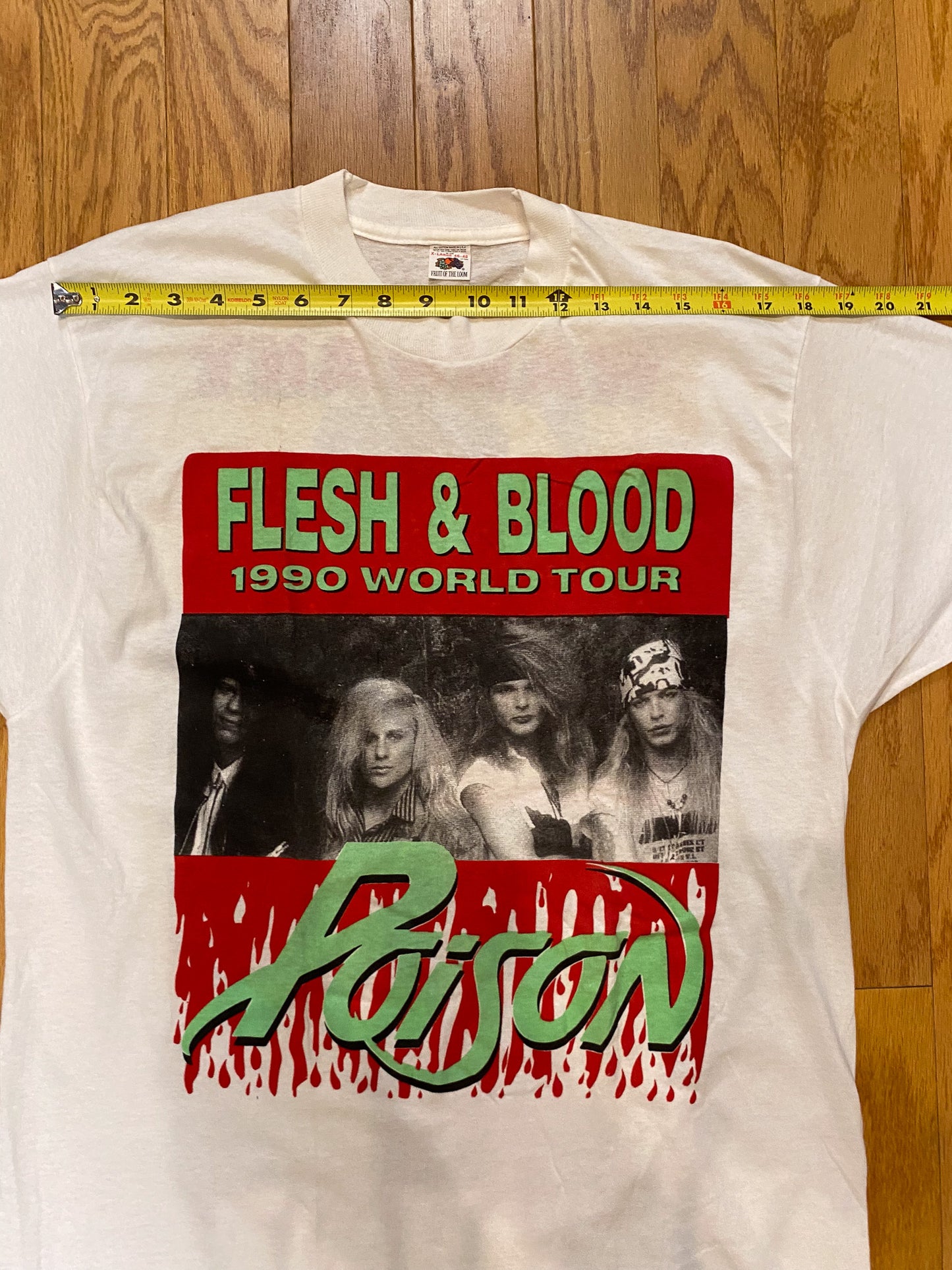 POISON FLESH + BLOOD 1991 VINTAGE DEADSTOCK WORLD TOUR TEE