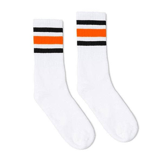 SOCCO Crew | White with Black & Orange Stripes