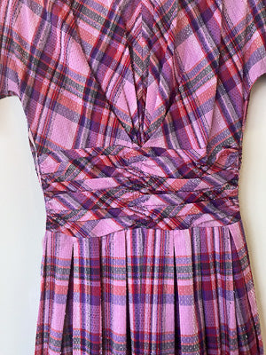 VINTAGE BOBBIE BROOKS PLAID DAY DRESS