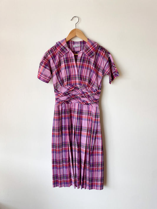 VINTAGE BOBBIE BROOKS PLAID DAY DRESS