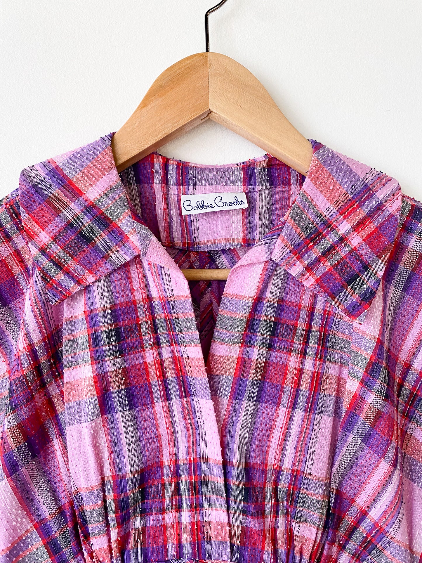 VINTAGE BOBBIE BROOKS PLAID DAY DRESS