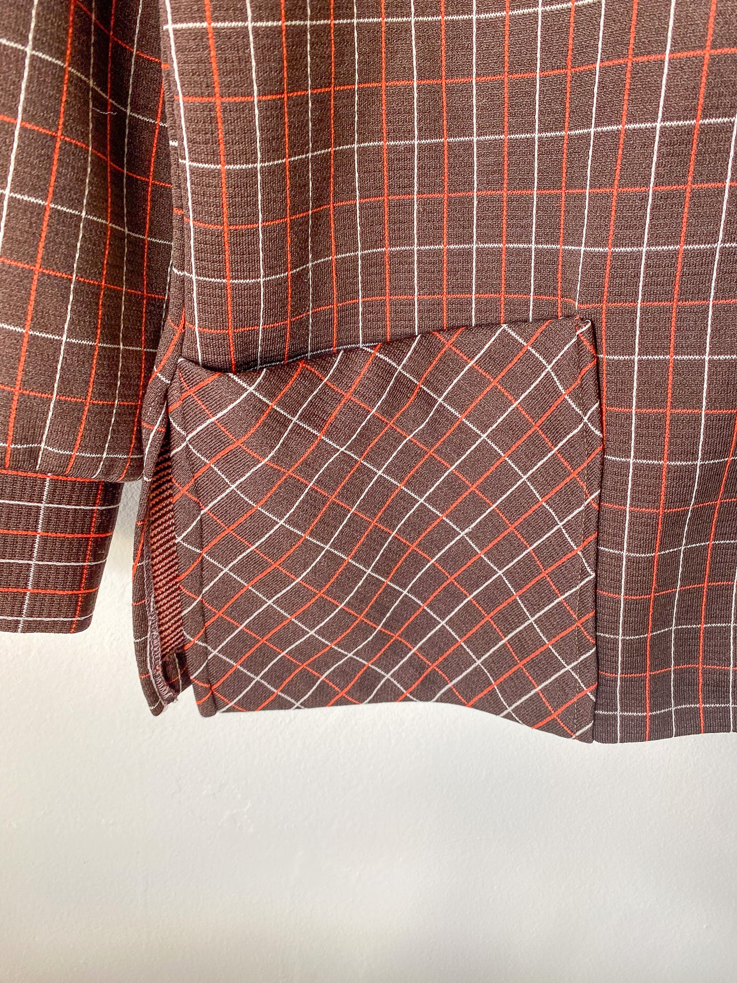 VINTAGE 70'S BROWN PLAID SHIRT JACKET