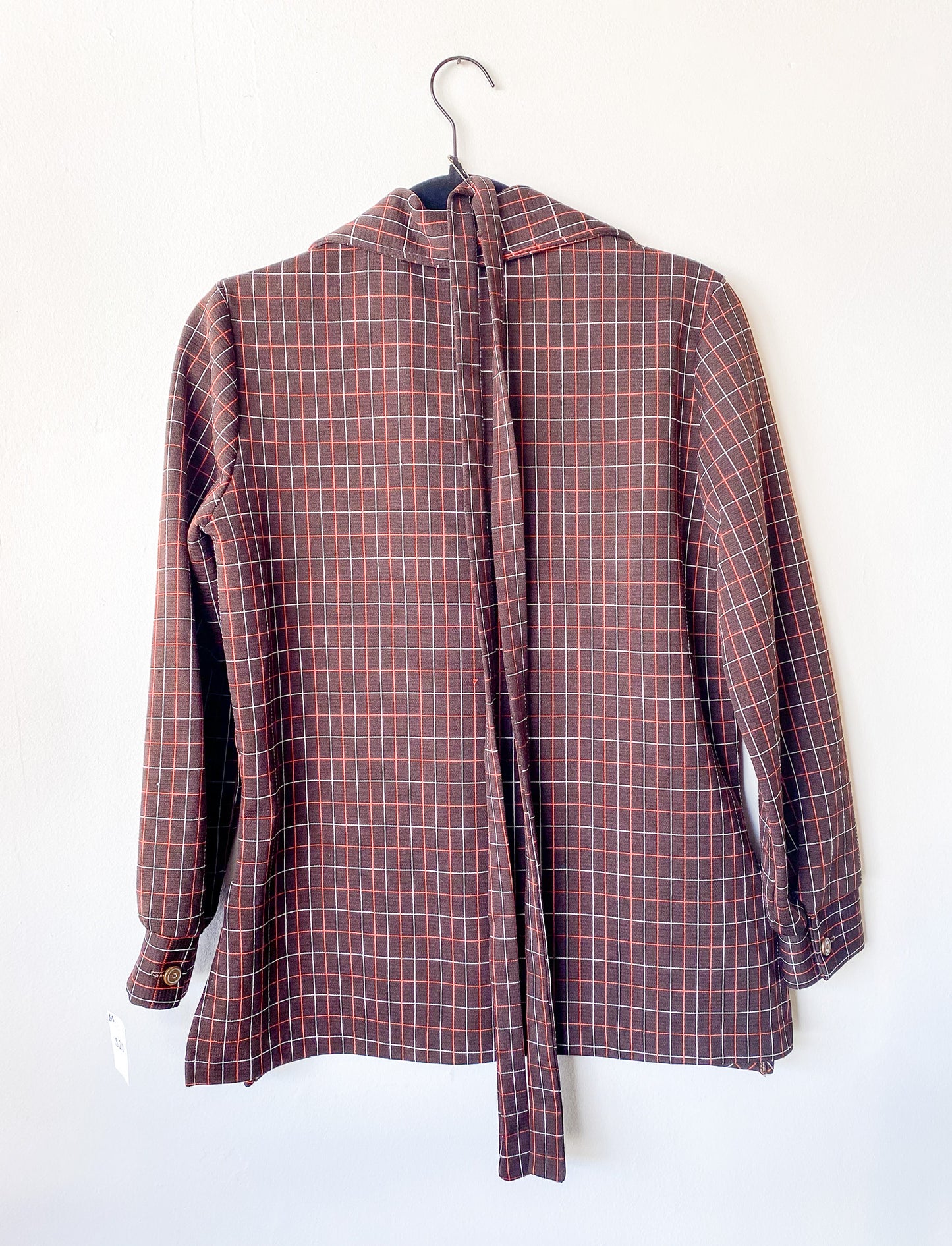 VINTAGE 70'S BROWN PLAID SHIRT JACKET