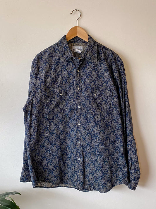 WRANGLER PAISLEY PEARL SNAP BUTTON DOWN SHIRT