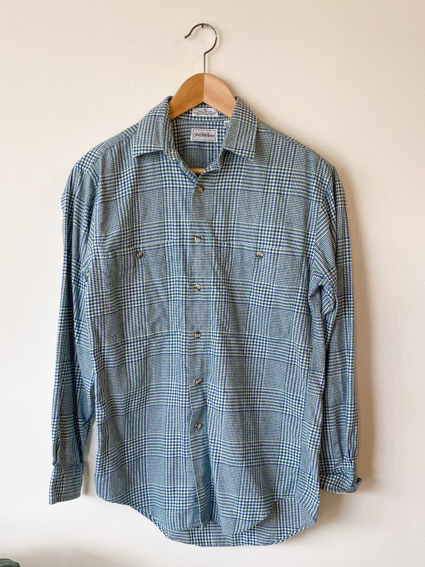 SAKS FIFTH AVENUE FLANNEL PLAID BUTTON DOWN