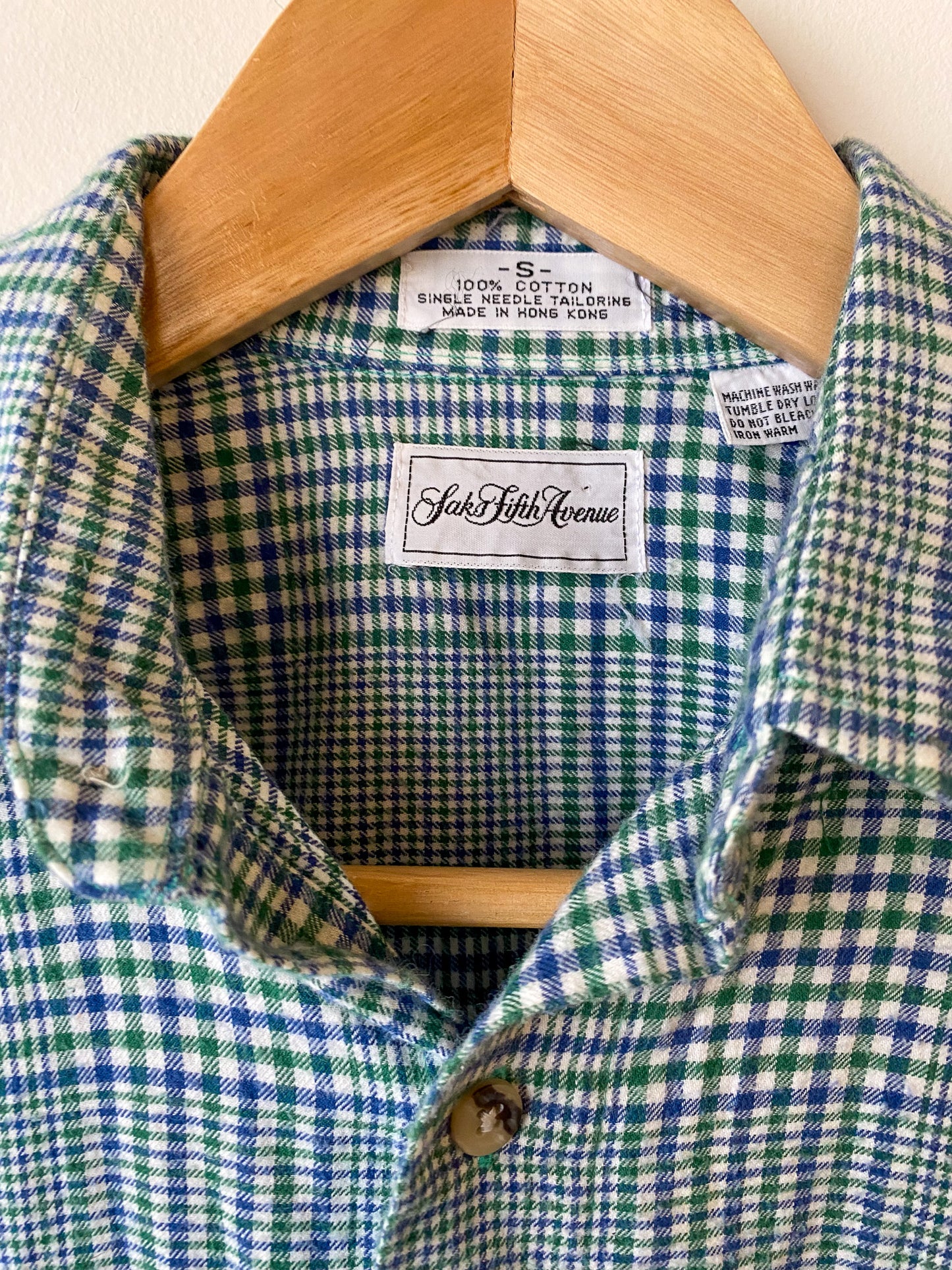 SAKS FIFTH AVENUE FLANNEL PLAID BUTTON DOWN