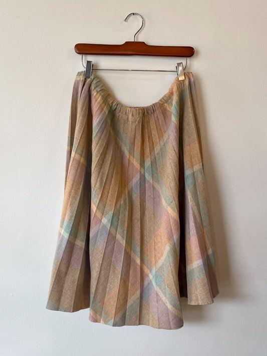 VINTAGE SHERBET PLEATED WOOL CIRCLE SKIRT