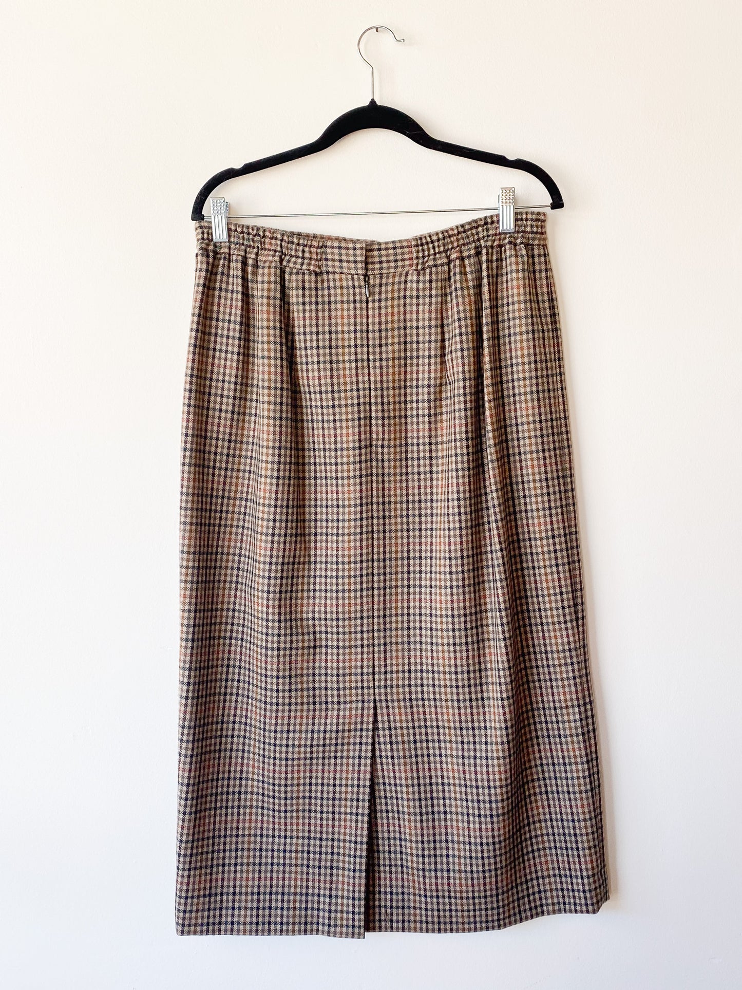 VINTAGE EMBASSY ROW II PLAID WOOL PENCIL SKIRT