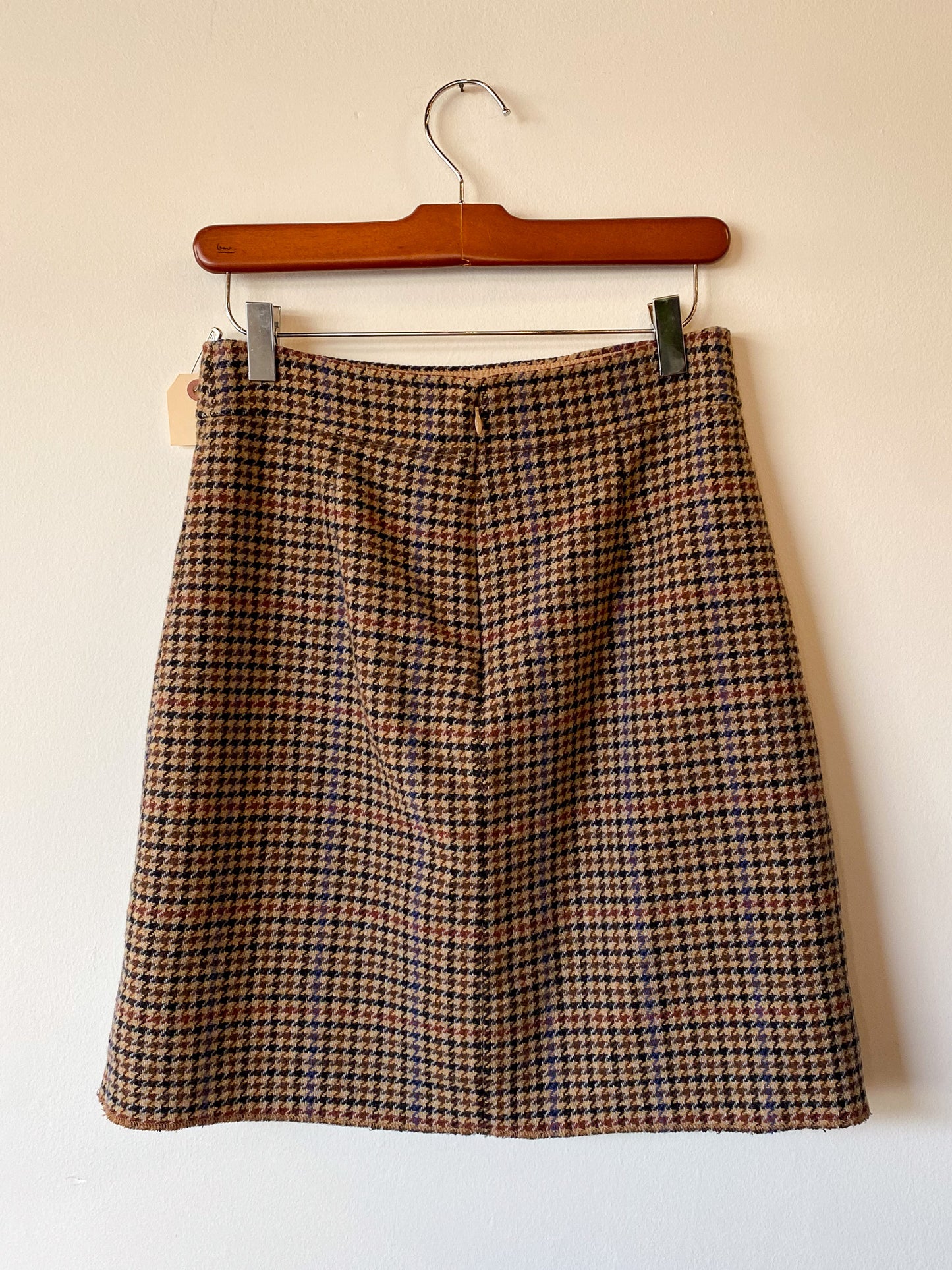 J.CREW HOUNDSTOOTH WOOL MINI SKIRT