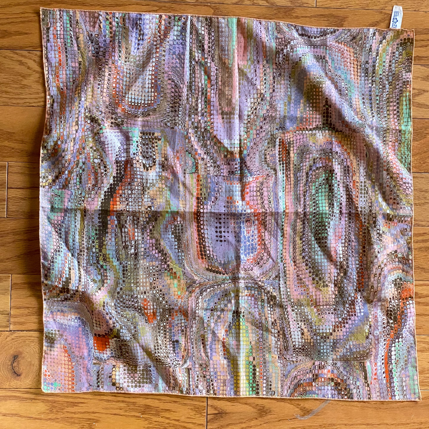 VINTAGE 60'S MARBLED SQUARE SCARF