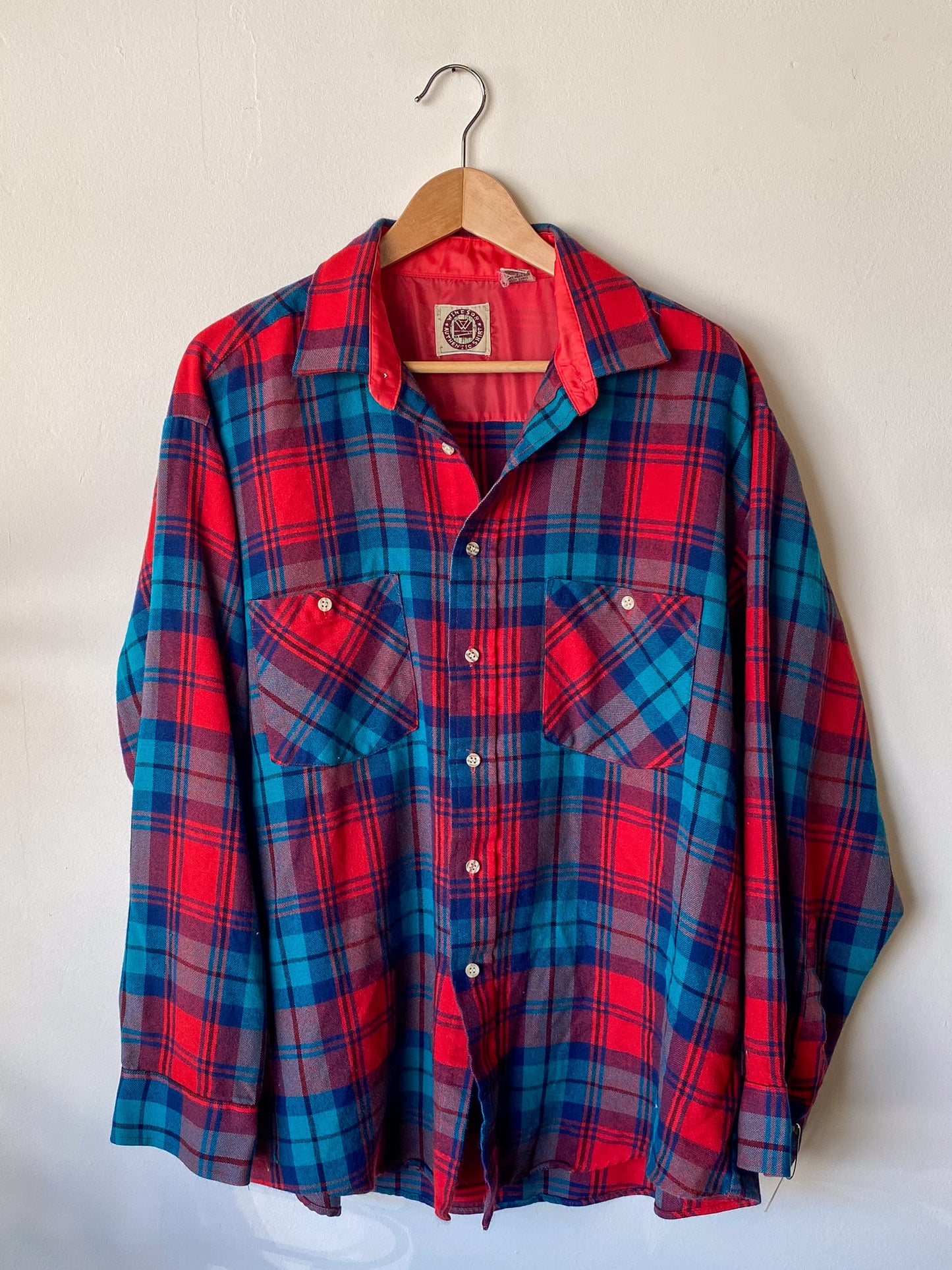 VINTAGE WINDSOR AUTHENTIC 60'S PLAID FLANNEL SHIRT