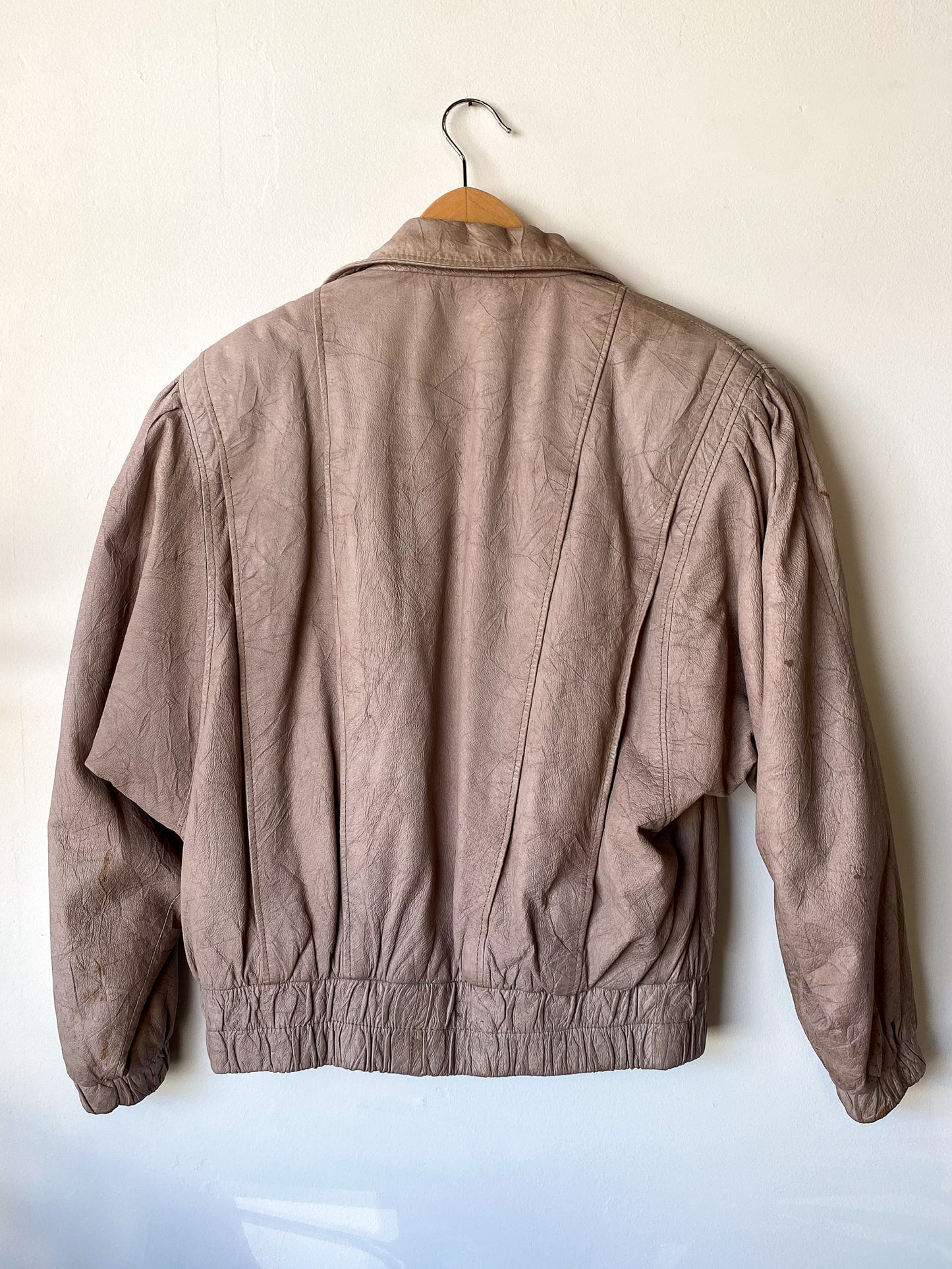 VINTAGE BERMANS 80'S LEATHER BOMBER JACKET