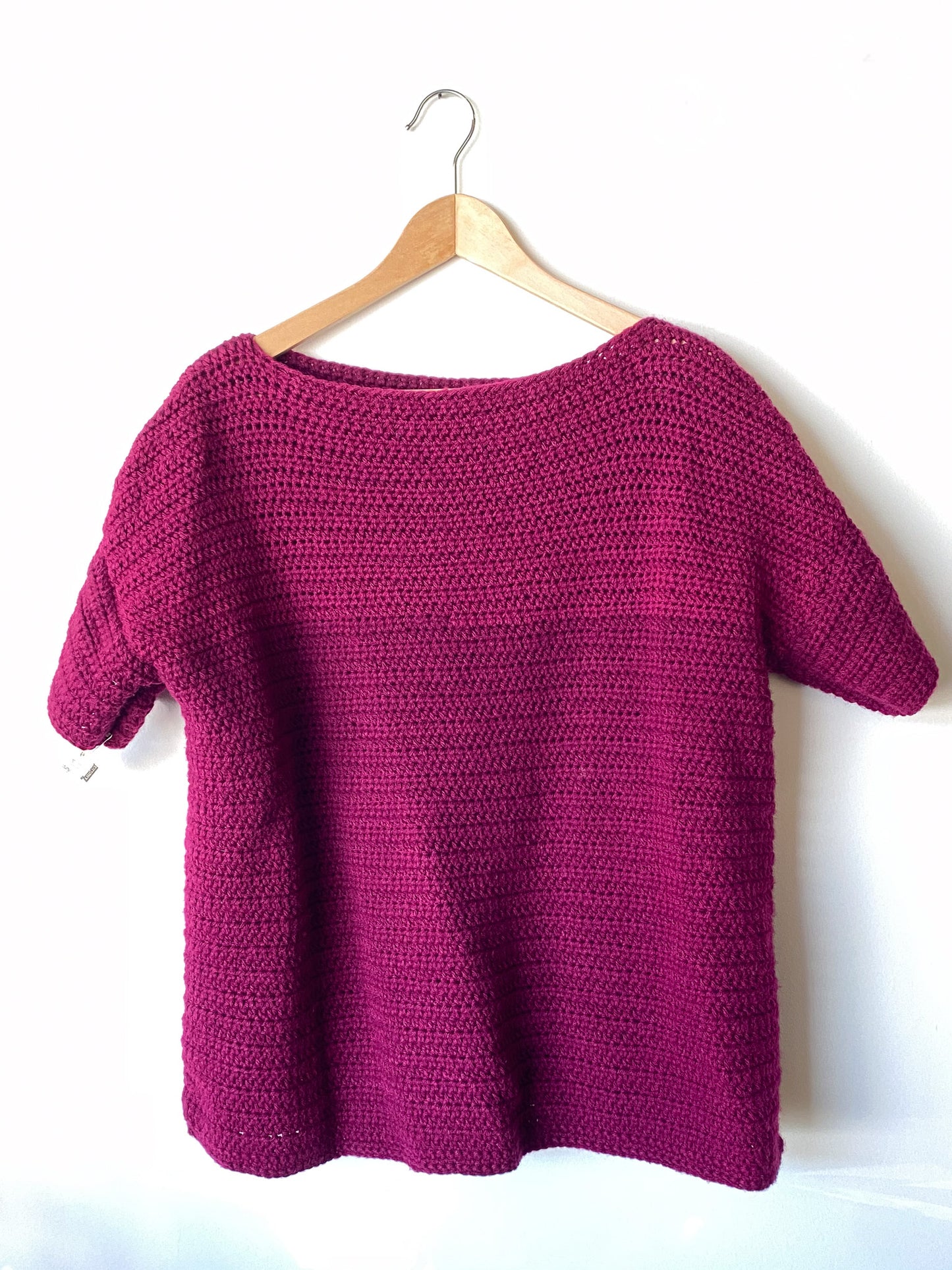 CUSTOM MADE MAROON CROCHET CROP SWEATER