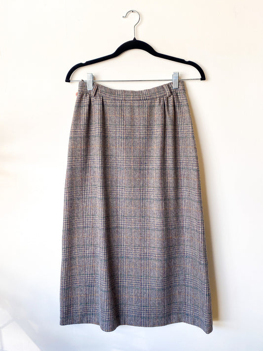 VINTAGE POINT OF VIEW WOOL ALINE SKIRT