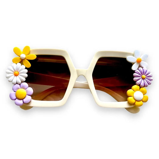 FLOWER POWER WOMENS RETRO GLASSES