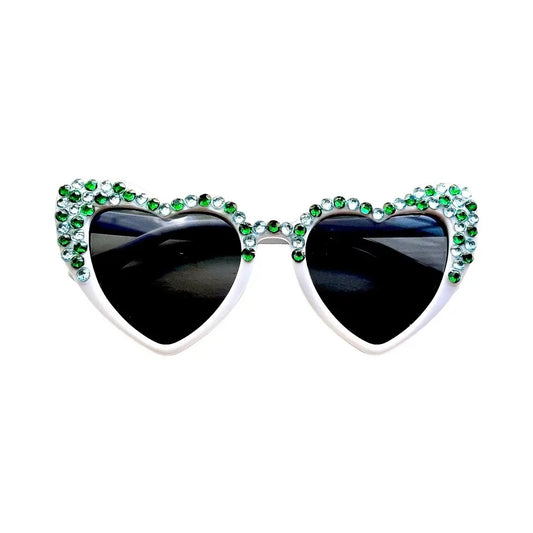 SUBTLE SPARKLE RHINESTONE HEART SUNGLASSES