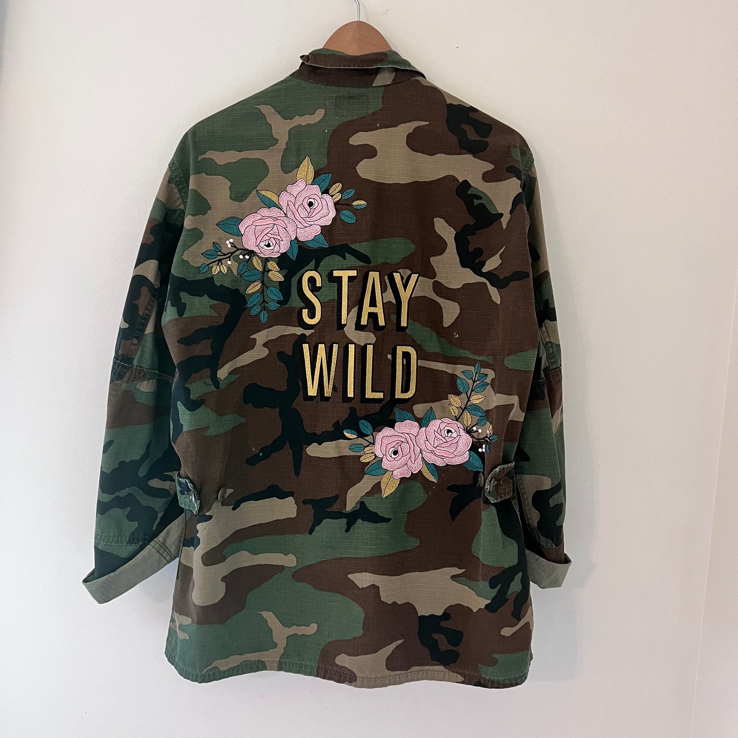 TOLD YA SEW STAY WILD ARMY SURPLUS EMBROIDERED JACKET