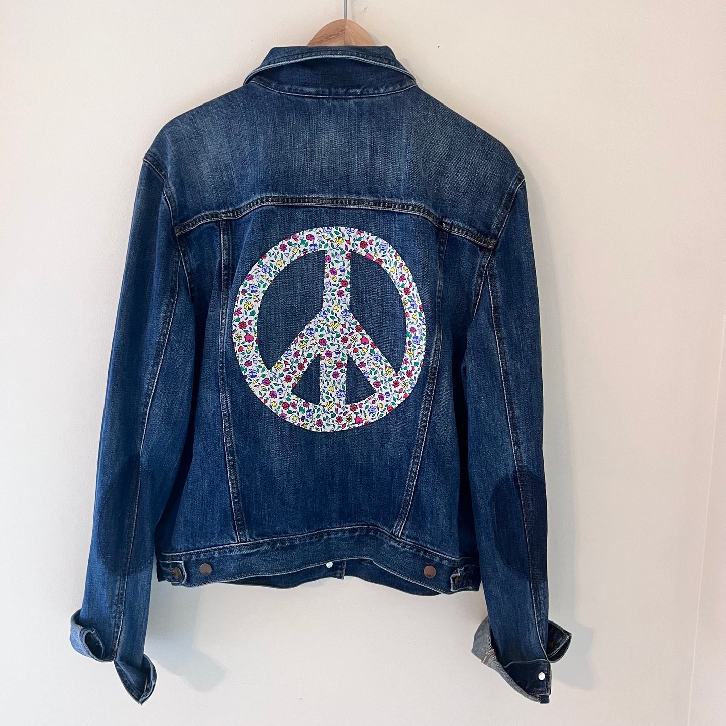 TOLD YA SEW PEACE SIGN DENIM JACKET