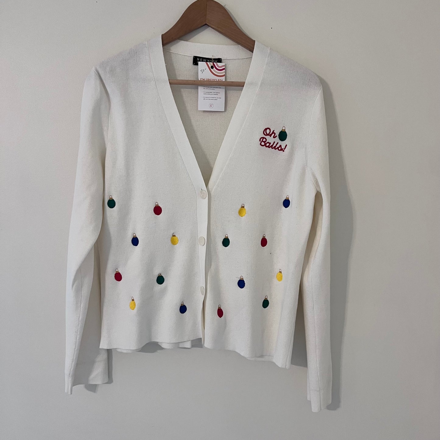 TOLD YA SEW "OH BALLS" EMBROIDERED CARDIGAN