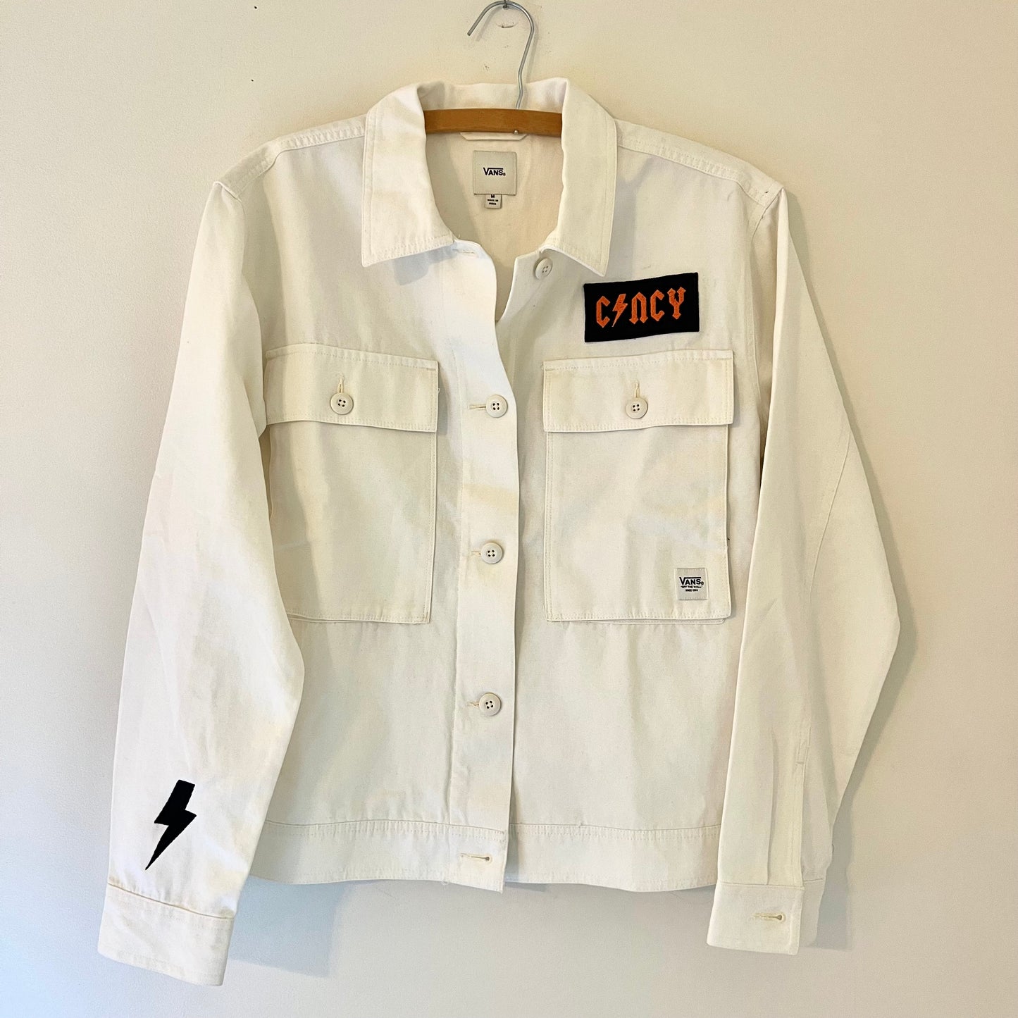 TOLD YA SEW WHITE TIGER EMBROIDERED VANS JACKET