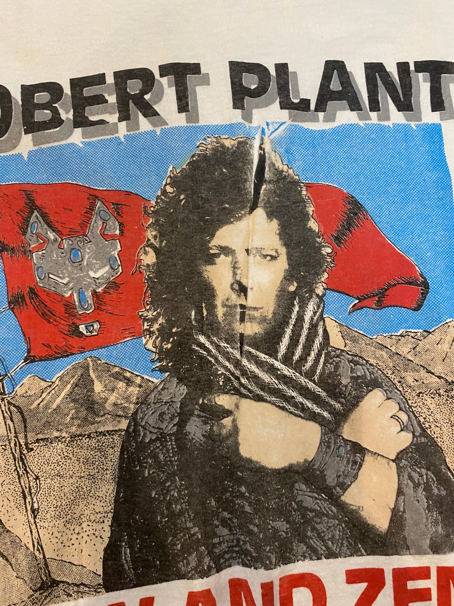 ROBERT PLANT NOW + THEN LED ZEPPLIN LIVES ON 1988 VINTAGE DEADSTOCK TEE