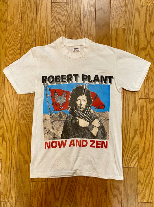 ROBERT PLANT NOW + THEN LED ZEPPLIN LIVES ON 1988 VINTAGE DEADSTOCK TEE