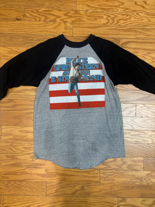 BRUCE SPRINGSTEEN DEADSTOCK VINTAGE BORN IN THE USA 1984/85 TOUR RAGLAN (1 of 2)