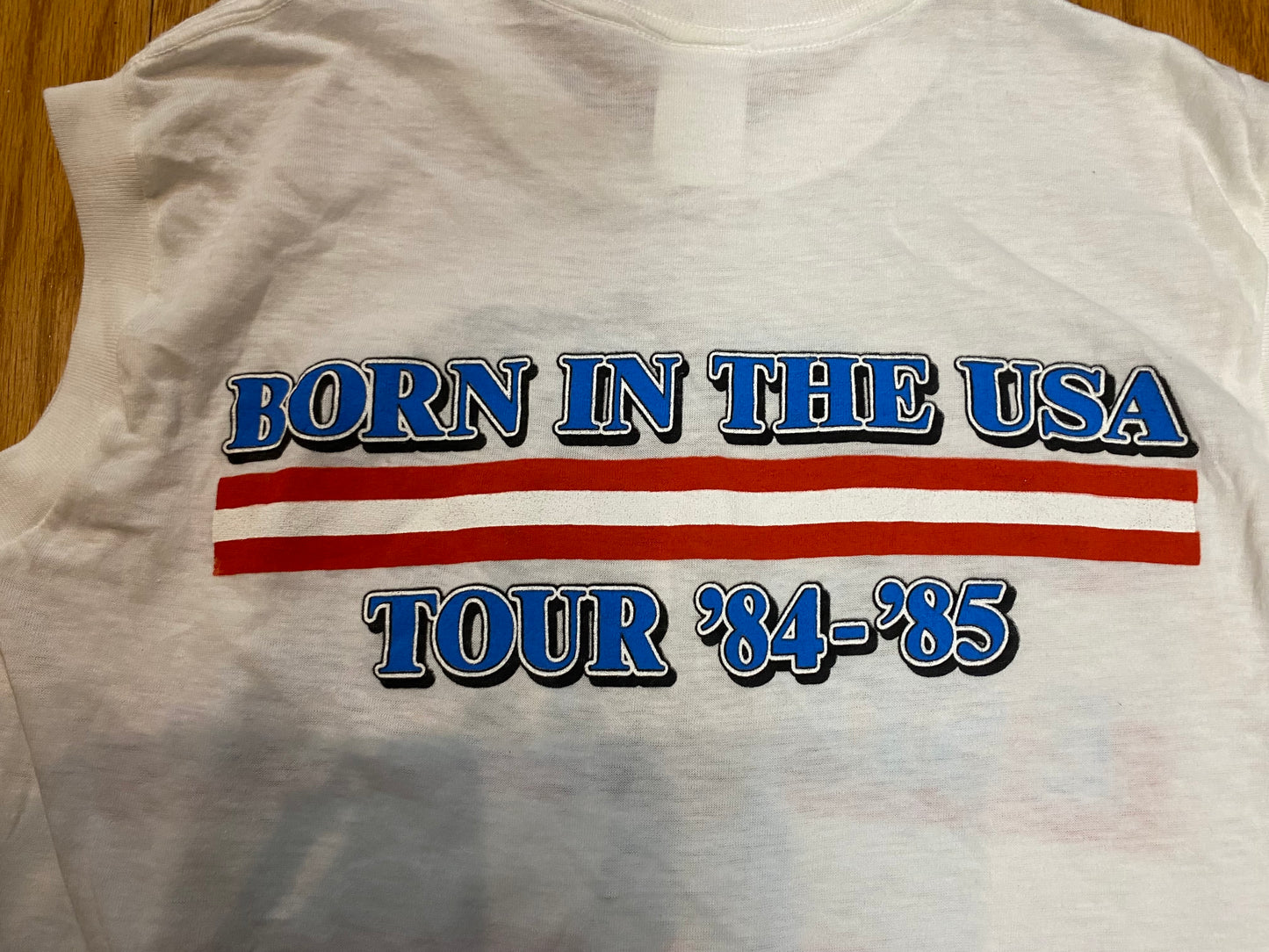 BRUCE SPRINGSTEEN DEADSTOCK VINTAGE BORN IN THE USA 1984 SLEEVELESS TOUR TEE