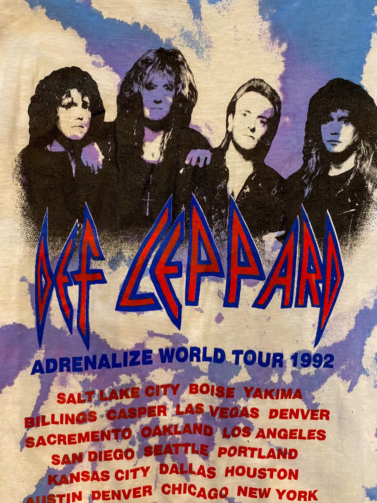 DEF LEPPARD ADRENALIZE WORLD TOUR 1992 RARE VINTAGE DEADSTOCK TEE