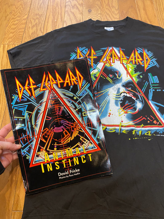 DEF LEPPARD HYSTERIA TOUR 1988 VINTAGE DEADSTOCK TEE + PROGRAM