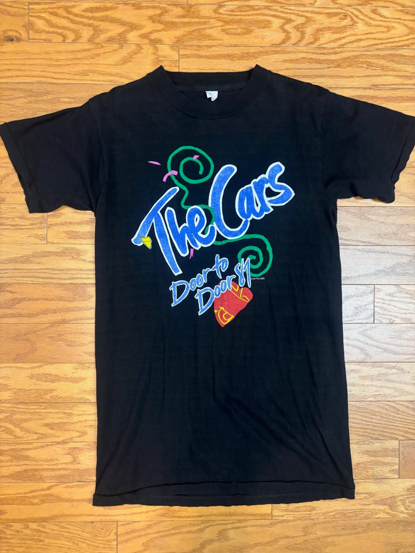 THE CARS VINTAGE DEADSTOCK "DOOR TO DOOR" 1987 TOUR TEE XL