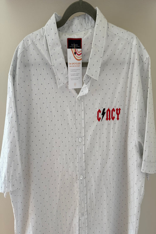 TOLD YA SEW CINCY MEN'S SHORT SLEEVED BUTTON-UP SHIRT