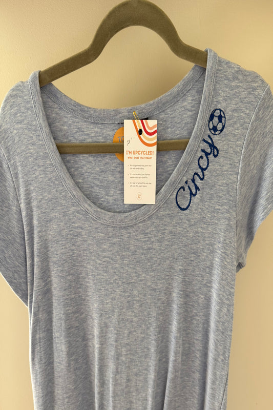 TOLD YA SEW CINCY - FC CINCY SCOOP NECK LIGHT BLUE SHORT-SLEEVE SHIRT