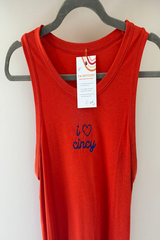 TOLD YA SEW "I LOVE CINCY" FC CINCY ORANGE TANK TOP