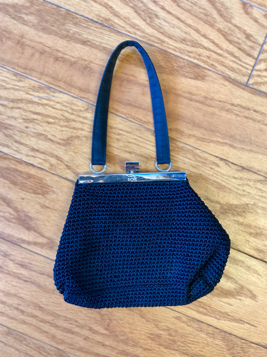 THE SAK MINI BLACK CROCHET PURSE