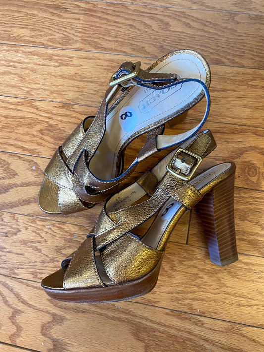 COACH 90s/00s GOLD STRAPPY PLATFORMS