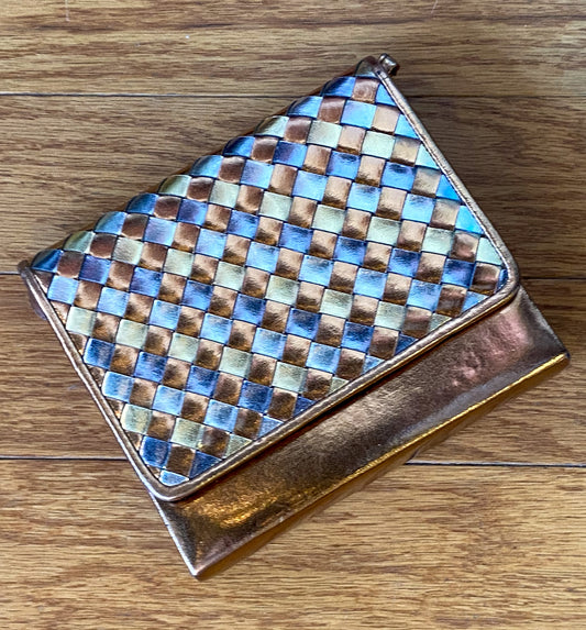 VTG LA REGALE METALLIC BRAIDED SHOULDER BAG