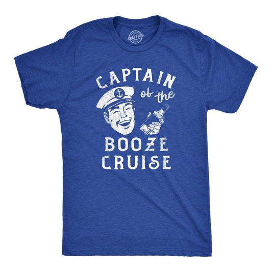 Captain Of The Booze Cruise Mens Funny Boating Boat T shirt