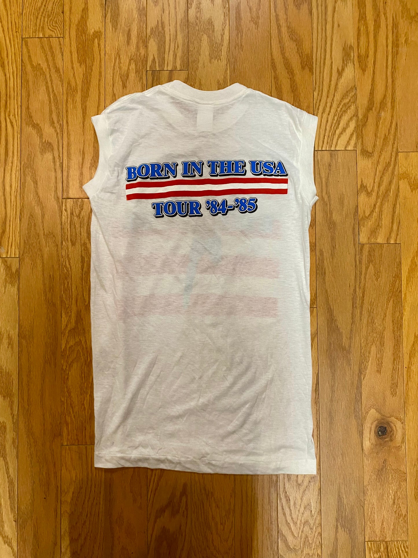 BRUCE SPRINGSTEEN DEADSTOCK VINTAGE BORN IN THE USA 1984 SLEEVELESS TOUR TEE