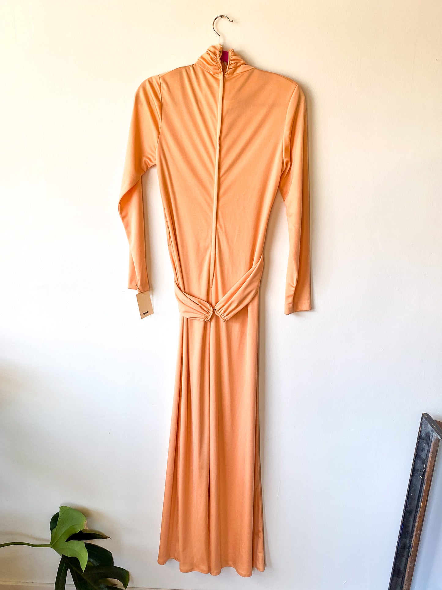 VINTAGE PEACH 70'S DISCO GOWN